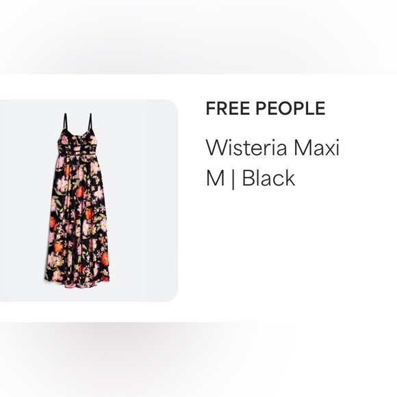 FREE PEOPLE Wisteria Floral Print Maxi Dress | Sz M, Black Multi | NWT - Picture 5 of 10